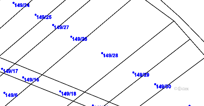 Parcela st. 149/28 v KÚ Zbelítov, Katastrální mapa