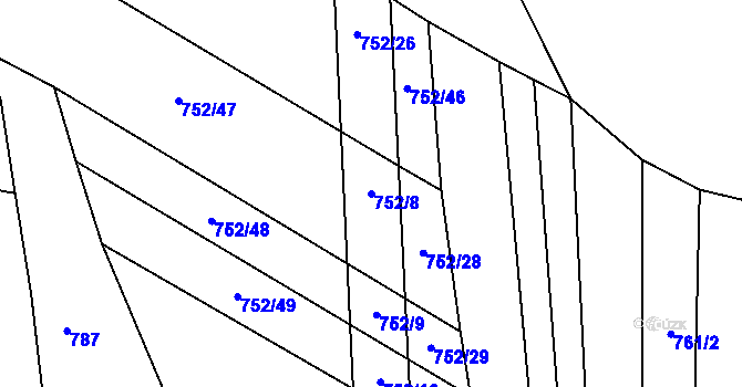 Parcela st. 752/8 v KÚ Zbelítov, Katastrální mapa