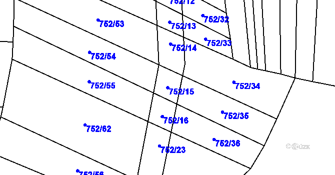 Parcela st. 752/15 v KÚ Zbelítov, Katastrální mapa