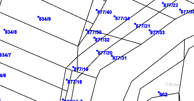 Parcela st. 877/20 v KÚ Zbelítov, Katastrální mapa