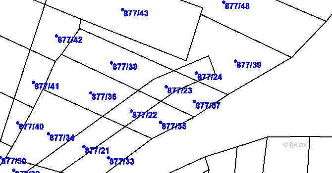 Parcela st. 877/23 v KÚ Zbelítov, Katastrální mapa
