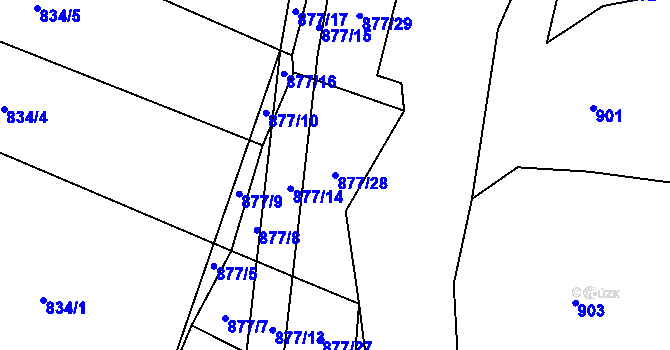Parcela st. 877/28 v KÚ Zbelítov, Katastrální mapa