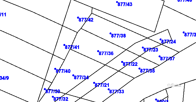 Parcela st. 877/36 v KÚ Zbelítov, Katastrální mapa