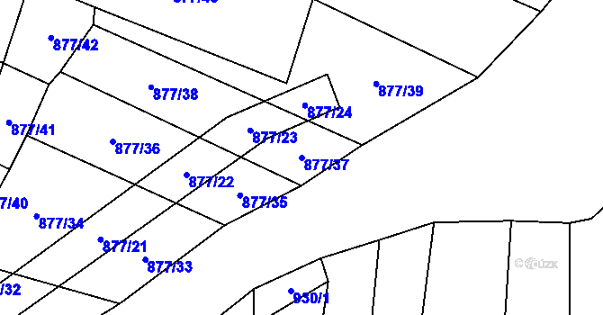 Parcela st. 877/37 v KÚ Zbelítov, Katastrální mapa