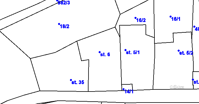 Parcela st. 6 v KÚ Zbelítov, Katastrální mapa
