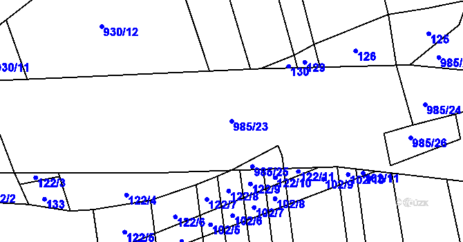 Parcela st. 985/23 v KÚ Zbelítov, Katastrální mapa