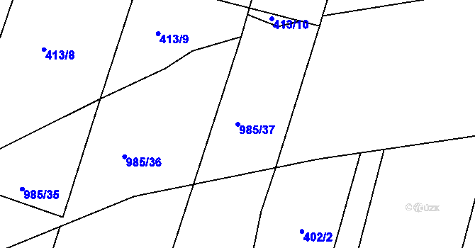 Parcela st. 985/37 v KÚ Zbelítov, Katastrální mapa