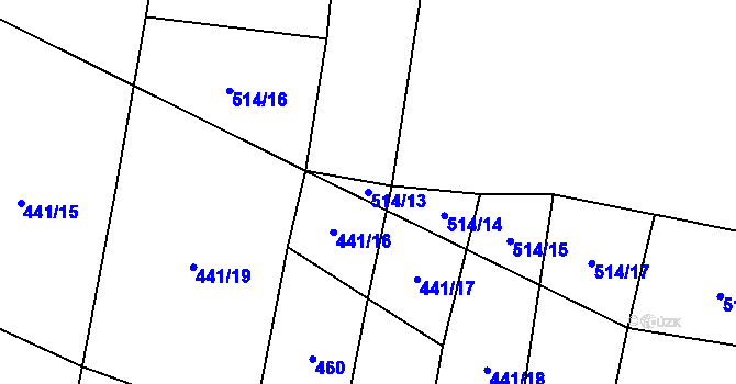 Parcela st. 514/13 v KÚ Jestřebice, Katastrální mapa