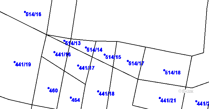 Parcela st. 514/15 v KÚ Jestřebice, Katastrální mapa