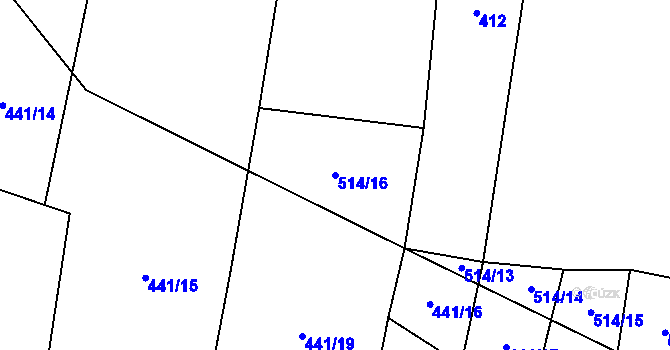 Parcela st. 514/16 v KÚ Jestřebice, Katastrální mapa