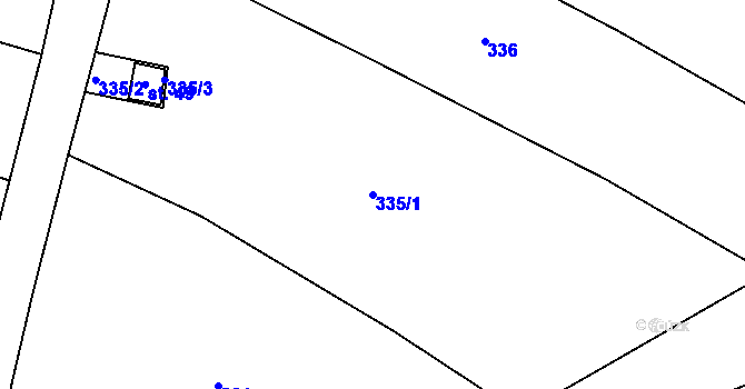 Parcela st. 335/1 v KÚ Kolišov, Katastrální mapa