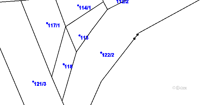 Parcela st. 122/2 v KÚ Kolišov, Katastrální mapa