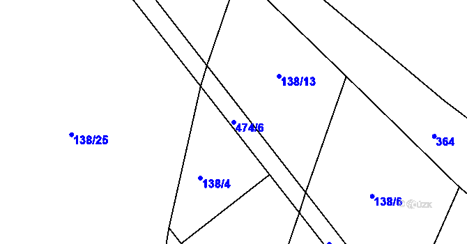 Parcela st. 474/6 v KÚ Kolišov, Katastrální mapa