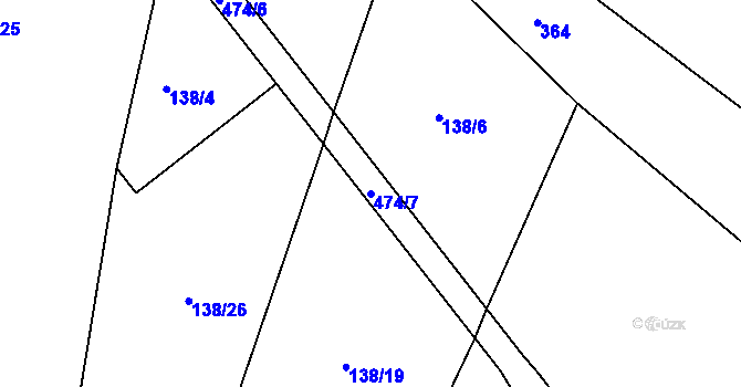 Parcela st. 474/7 v KÚ Kolišov, Katastrální mapa