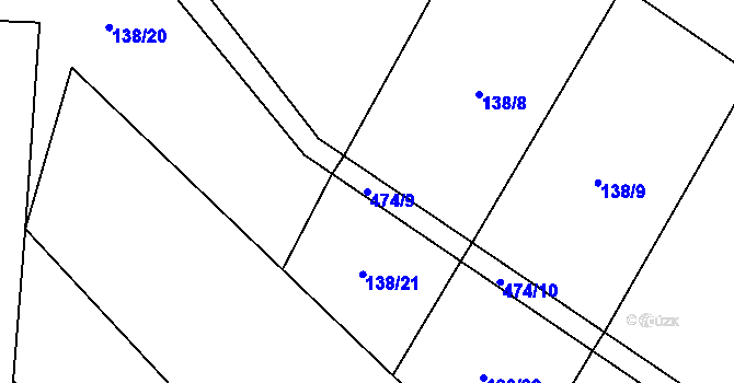Parcela st. 474/9 v KÚ Kolišov, Katastrální mapa