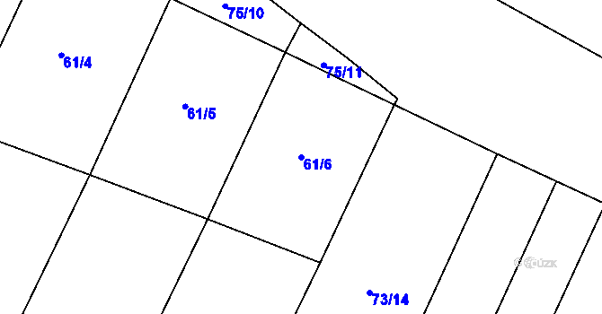 Parcela st. 61/6 v KÚ Kolišov, Katastrální mapa