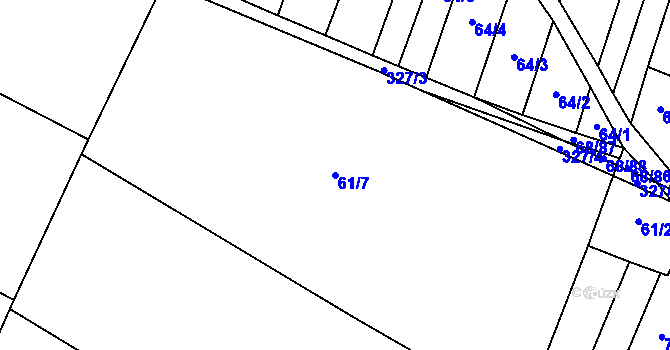 Parcela st. 61/7 v KÚ Kolišov, Katastrální mapa