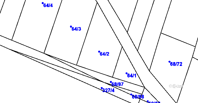 Parcela st. 64/2 v KÚ Kolišov, Katastrální mapa