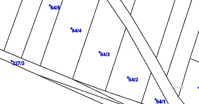 Parcela st. 64/3 v KÚ Kolišov, Katastrální mapa