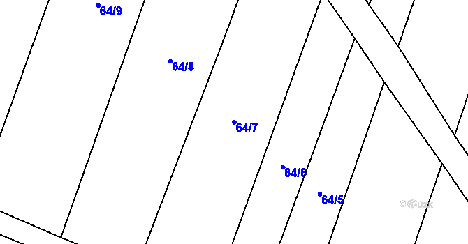 Parcela st. 64/7 v KÚ Kolišov, Katastrální mapa