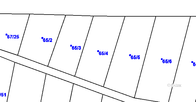 Parcela st. 65/4 v KÚ Kolišov, Katastrální mapa