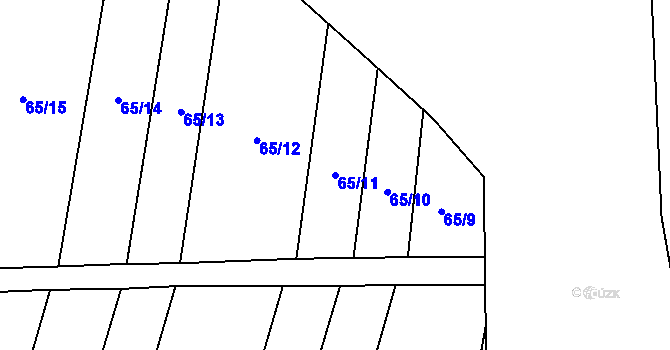 Parcela st. 65/11 v KÚ Kolišov, Katastrální mapa
