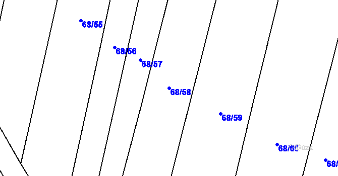 Parcela st. 68/58 v KÚ Kolišov, Katastrální mapa