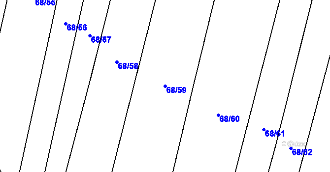 Parcela st. 68/59 v KÚ Kolišov, Katastrální mapa