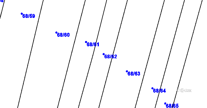 Parcela st. 68/62 v KÚ Kolišov, Katastrální mapa