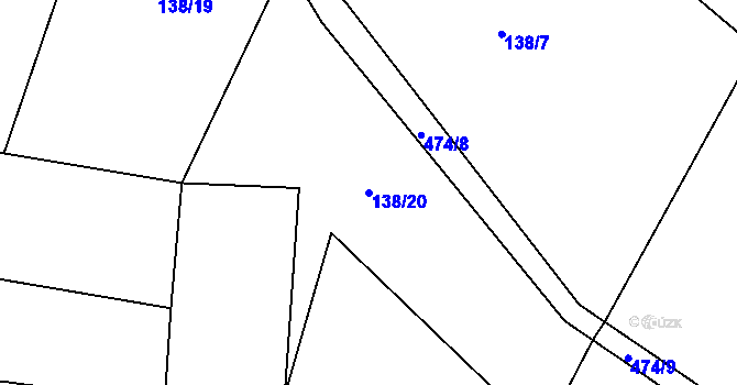 Parcela st. 138/20 v KÚ Kolišov, Katastrální mapa
