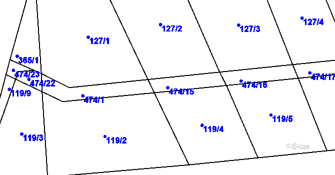 Parcela st. 474/15 v KÚ Kolišov, Katastrální mapa