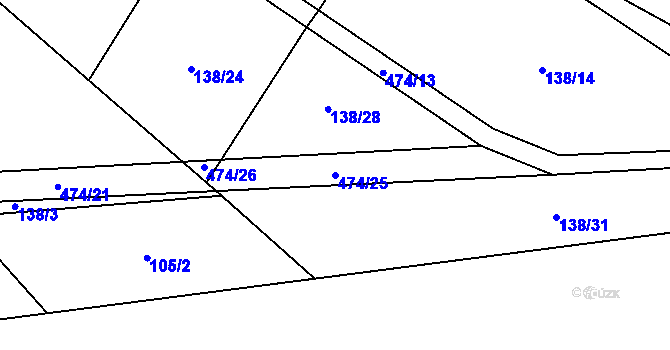 Parcela st. 474/25 v KÚ Kolišov, Katastrální mapa