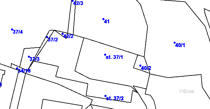 Parcela st. 37/1 v KÚ Srlín, Katastrální mapa