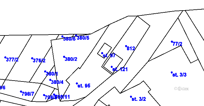 Parcela st. 97 v KÚ Srlín, Katastrální mapa