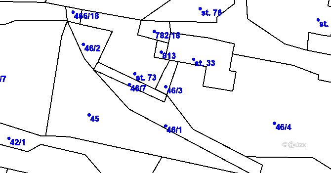 Parcela st. 46/3 v KÚ Srlín, Katastrální mapa