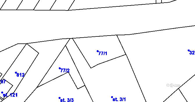 Parcela st. 77/1 v KÚ Srlín, Katastrální mapa