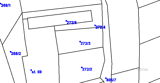 Parcela st. 272/3 v KÚ Srlín, Katastrální mapa