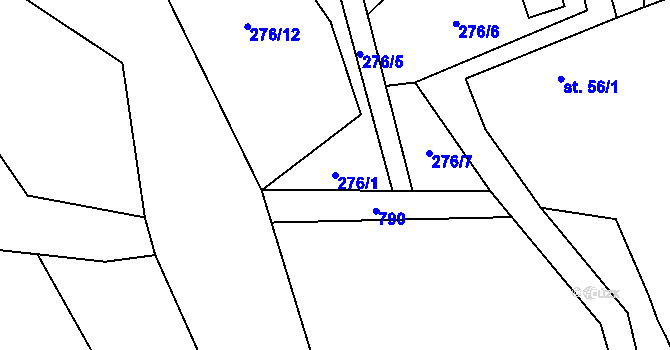 Parcela st. 276/1 v KÚ Srlín, Katastrální mapa