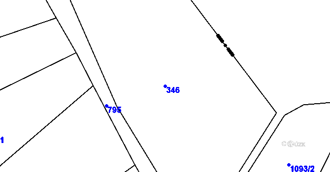 Parcela st. 346 v KÚ Srlín, Katastrální mapa