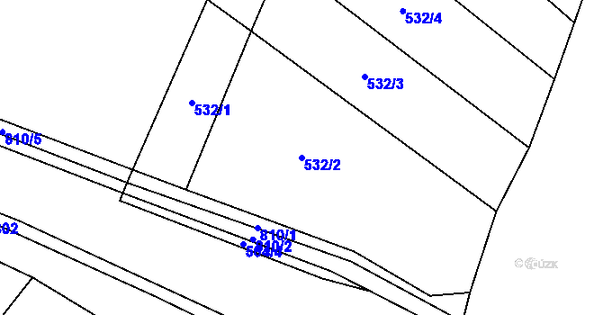 Parcela st. 532/2 v KÚ Srlín, Katastrální mapa
