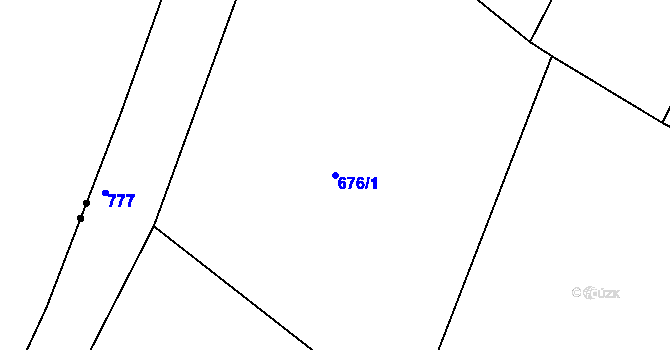 Parcela st. 676/1 v KÚ Srlín, Katastrální mapa