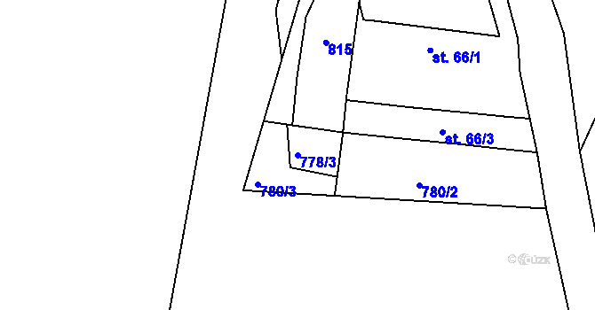 Parcela st. 778/3 v KÚ Srlín, Katastrální mapa