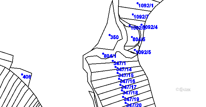 Parcela st. 804/1 v KÚ Srlín, Katastrální mapa