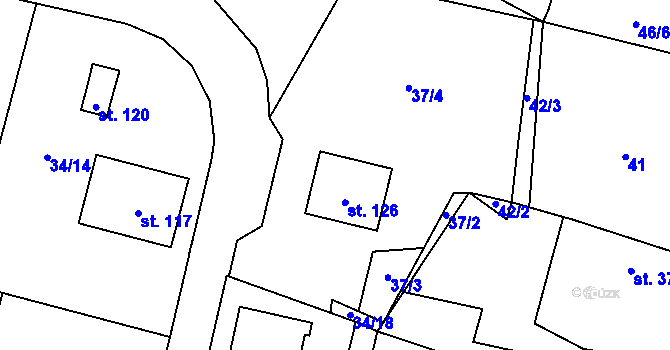 Parcela st. 37 v KÚ Srlín, Katastrální mapa