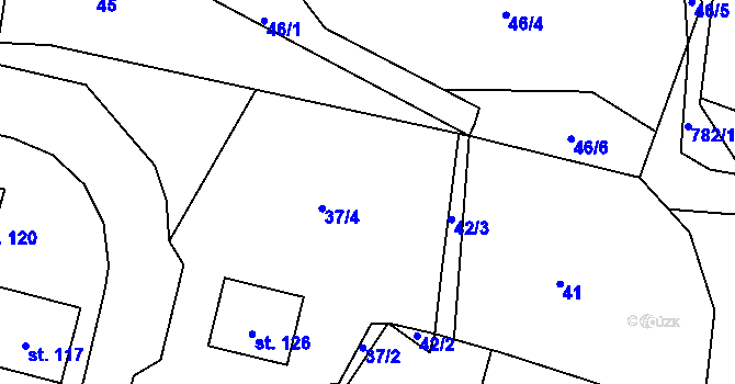 Parcela st. 42 v KÚ Srlín, Katastrální mapa