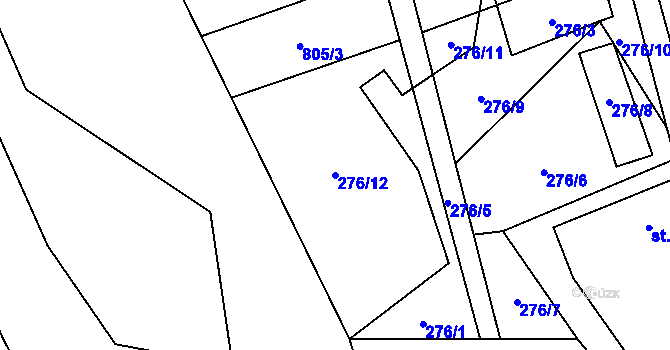 Parcela st. 276/12 v KÚ Srlín, Katastrální mapa