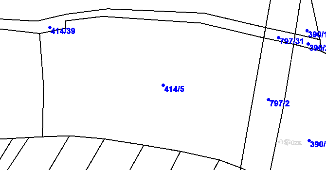 Parcela st. 414/5 v KÚ Srlín, Katastrální mapa