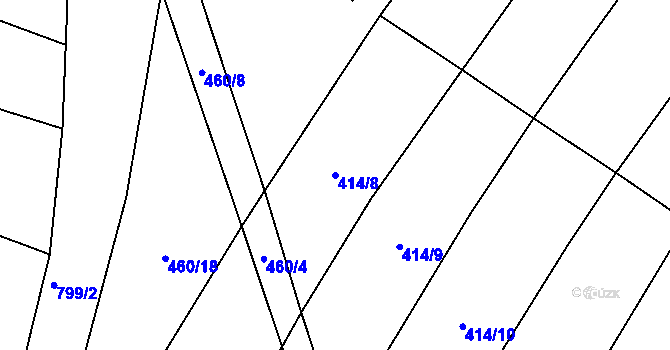 Parcela st. 414/8 v KÚ Srlín, Katastrální mapa