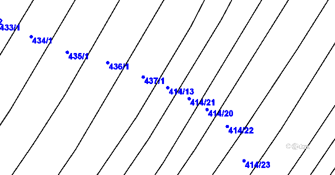 Parcela st. 414/13 v KÚ Srlín, Katastrální mapa