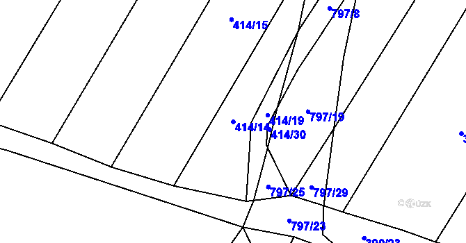 Parcela st. 414/14 v KÚ Srlín, Katastrální mapa